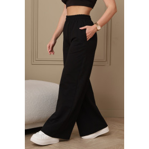 Брюки женские №22303 футер 2-х нитка (р-ры: 42-58) черный