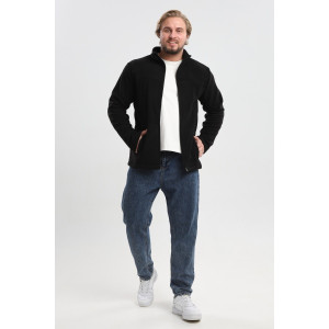 Джемпер мужской №23 флис (р-ры: 48-58) черный