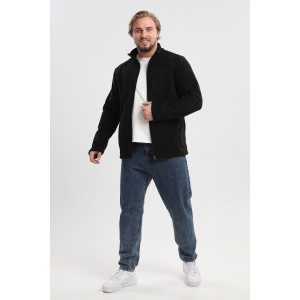 Джемпер мужской №23 флис (р-ры: 48-58) черный