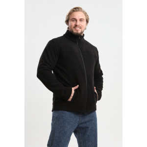 Джемпер мужской №23 флис (р-ры: 48-58) черный