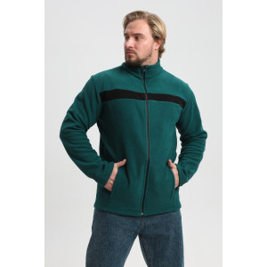 Джемпер мужской №23 флис (р-ры: 48-58) изумрудный