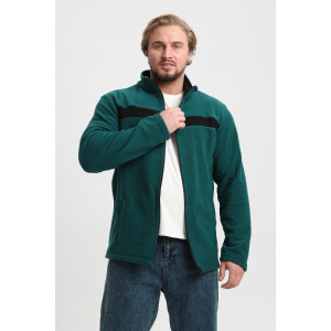 Джемпер мужской №23 флис (р-ры: 48-58) изумрудный