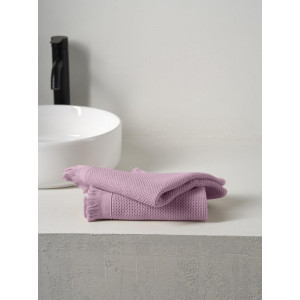Набор вафельных полотенец "Canvas" с бахромой нежно-розовый 2 шт.
