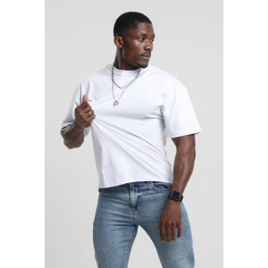 Футболка мужская №18 хлопок стрейч-кулирка (р-ры: 46-56) белый Футболка мужская №18 хлопок стрейч-кулирка (р-ры: 46-56) белый