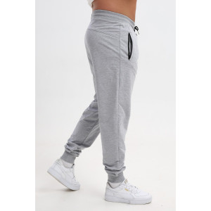 Брюки мужские №17 футер 2-х нитка (р-ры: 48-60) серый меланж