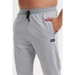 Брюки мужские №17 футер 2-х нитка (р-ры: 48-60) серый меланж