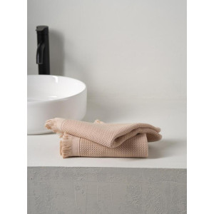 Набор вафельных полотенец "Canvas" с бахромой бежевый 2 шт.