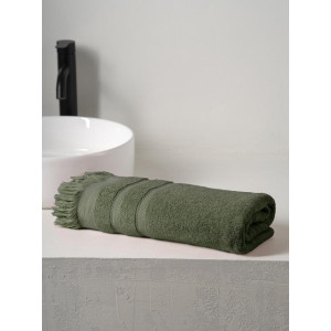 Полотенце махровое "Elegance" с бахромой хаки Полотенце махровое "Elegance" с бахромой хаки