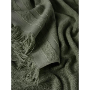 Полотенце махровое "Elegance" с бахромой хаки Полотенце махровое "Elegance" с бахромой хаки