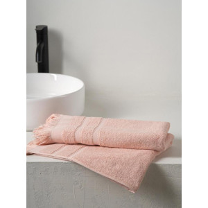 Полотенце махровое "Elegance" с бахромой нежно-розовый Полотенце махровое "Elegance" с бахромой нежно-розовый