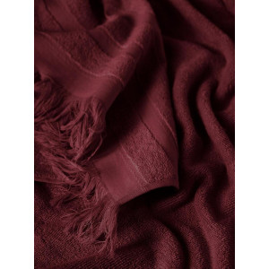 Полотенце махровое "Elegance" с бахромой бордовый Полотенце махровое "Elegance" с бахромой бордовый