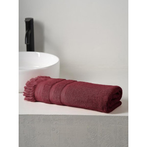 Полотенце махровое "Elegance" с бахромой бордовый Полотенце махровое "Elegance" с бахромой бордовый