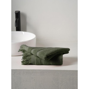 Набор махровых полотенец "Elegance" с бахромой хаки 2 шт. Набор махровых полотенец "Elegance" с бахромой хаки 2 шт.