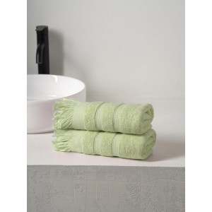 Набор махровых полотенец "Elegance" с бахромой светло-зеленый 2 шт. Набор махровых полотенец "Elegance" с бахромой светло-зеленый 2 шт.