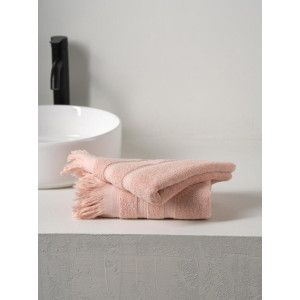 Набор махровых полотенец "Elegance" с бахромой нежно-розовый 2 шт. Набор махровых полотенец "Elegance" с бахромой нежно-розовый 2 шт.