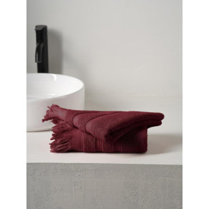 Набор махровых полотенец "Elegance" с бахромой бордовый 2 шт. Набор махровых полотенец "Elegance" с бахромой бордовый 2 шт.