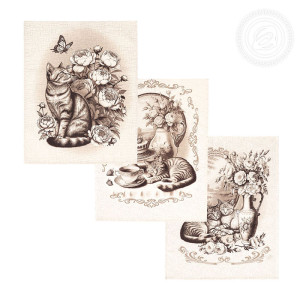 Набор кухонный из 3-х полотенец рогожка "Ностальгия" Набор кухонный из 3-х полотенец рогожка "Ностальгия"