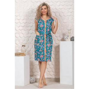 Халат женский М-54 бязь (р-ры: 44-62) бирюза