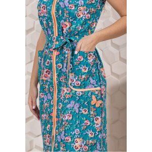 Халат женский М-54 бязь (р-ры: 44-62) бирюза