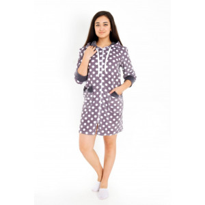 Халат женский М-104 велюр (р-ры: 42-56) серый