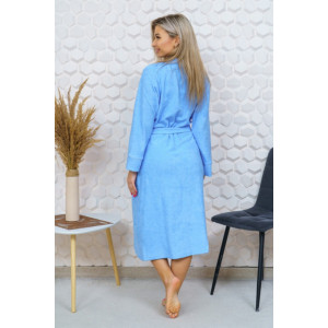 Халат женский М-111 махра (р-ры: 44-62) голубой Халат женский М-111 махра (р-ры: 44-62) голубой