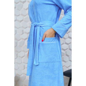 Халат женский М-111 махра (р-ры: 44-62) голубой Халат женский М-111 махра (р-ры: 44-62) голубой