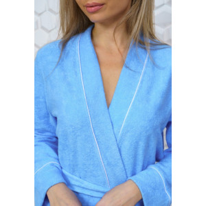 Халат женский М-111 махра (р-ры: 44-62) голубой Халат женский М-111 махра (р-ры: 44-62) голубой