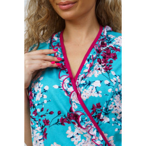 Халат женский М-71к кулирка (р-ры: 44-50) голубой Халат женский М-71к кулирка (р-ры: 44-50) голубой