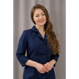 Халат медицинский женский М-06А-63 тиси (р-ры: 40-60) черника