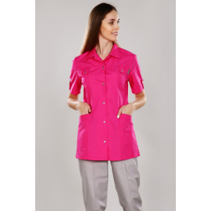 Рубашка медицинская женская М-230 тиси (р-ры: 38-60) малина