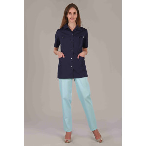 Рубашка медицинская женская М-230 тиси (р-ры: 38-60) черника Рубашка медицинская женская М-230 тиси (р-ры: 38-60) черника