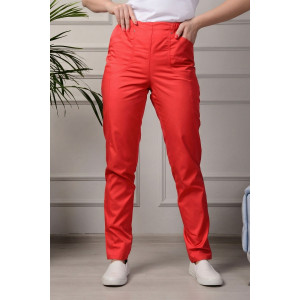 Медицинские женские брюки М-302 Элит-145 (р-ры: 40-58) ярк.коралл