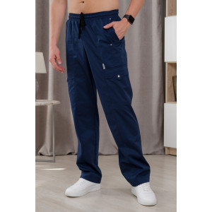 Брюки медицинские мужские М-750А Элит-145 (р-ры: 44-60) черника