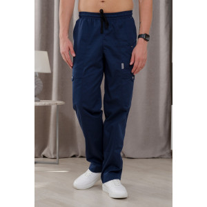 Брюки медицинские мужские М-750А Элит-145 (р-ры: 44-60) черника