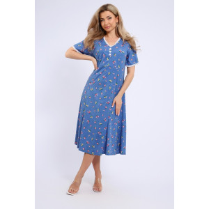 Платье женское №057 кулирка (р-ры: 48-62) голубой Платье женское №057 кулирка (р-ры: 48-62) голубой