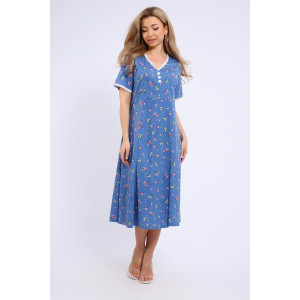 Платье женское №057 кулирка (р-ры: 48-62) голубой Платье женское №057 кулирка (р-ры: 48-62) голубой