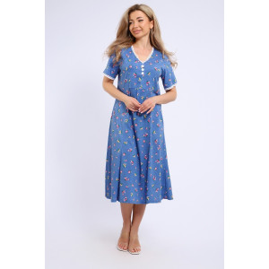 Платье женское №057 кулирка (р-ры: 48-62) голубой Платье женское №057 кулирка (р-ры: 48-62) голубой