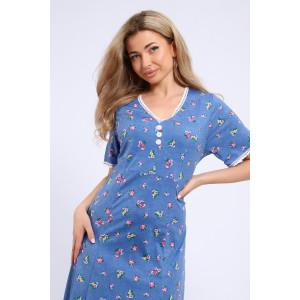 Платье женское №057 кулирка (р-ры: 48-62) голубой Платье женское №057 кулирка (р-ры: 48-62) голубой