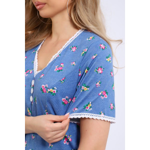 Платье женское №057 кулирка (р-ры: 48-62) голубой Платье женское №057 кулирка (р-ры: 48-62) голубой