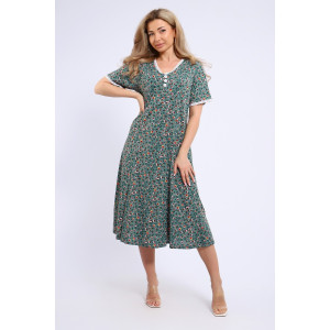 Платье женское №057 кулирка (р-ры: 48-62) зеленый Платье женское №057 кулирка (р-ры: 48-62) зеленый