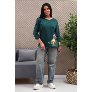 Туника женская №29537 кулирка (р-ры: 50-60) изумрудный