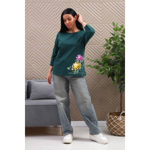 Туника женская №29537 кулирка (р-ры: 50-60) изумрудный