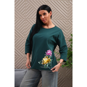 Туника женская №29537 кулирка (р-ры: 50-60) изумрудный