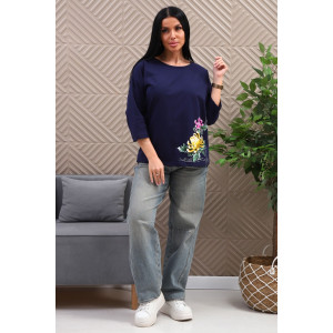 Туника женская №29537 кулирка (р-ры: 50-60) темно-синий Туника женская №29537 кулирка (р-ры: 50-60) темно-синий