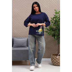 Туника женская №29537 кулирка (р-ры: 50-60) темно-синий Туника женская №29537 кулирка (р-ры: 50-60) темно-синий