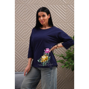 Туника женская №29537 кулирка (р-ры: 50-60) темно-синий Туника женская №29537 кулирка (р-ры: 50-60) темно-синий