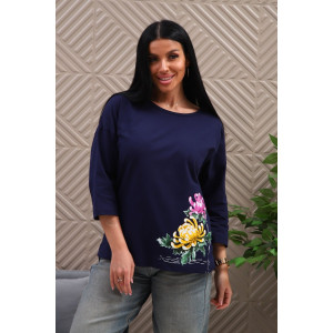 Туника женская №29537 кулирка (р-ры: 50-60) темно-синий Туника женская №29537 кулирка (р-ры: 50-60) темно-синий