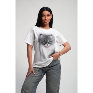 Футболка женская №85667 кулирка (р-ры: 46-56) белый