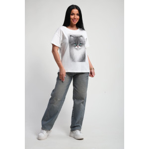 Футболка женская №85667 кулирка (р-ры: 46-56) белый