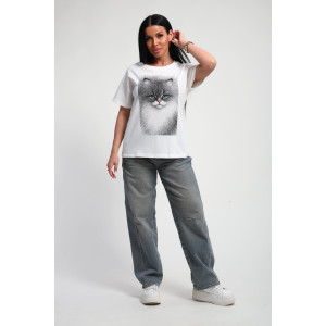 Футболка женская №85667 кулирка (р-ры: 46-56) белый